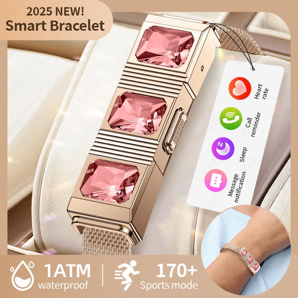 Luxury Smart Bracelet Man Woman Smartwatch Reminder Calls Cardiofrequencymetro Waterproof Bracelet Healthcare Sport Fitness Band Ladies