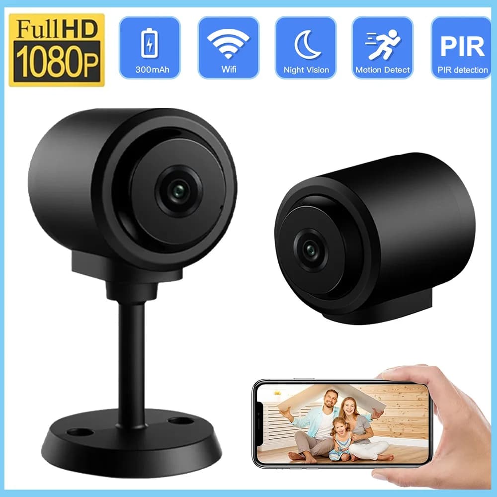Mini telecamera WiFi 1080P HD Visione notturna inclusa Rilevatore di suoni di movimento in Home Office Micro baby monitor grandangolare da 130 gradi