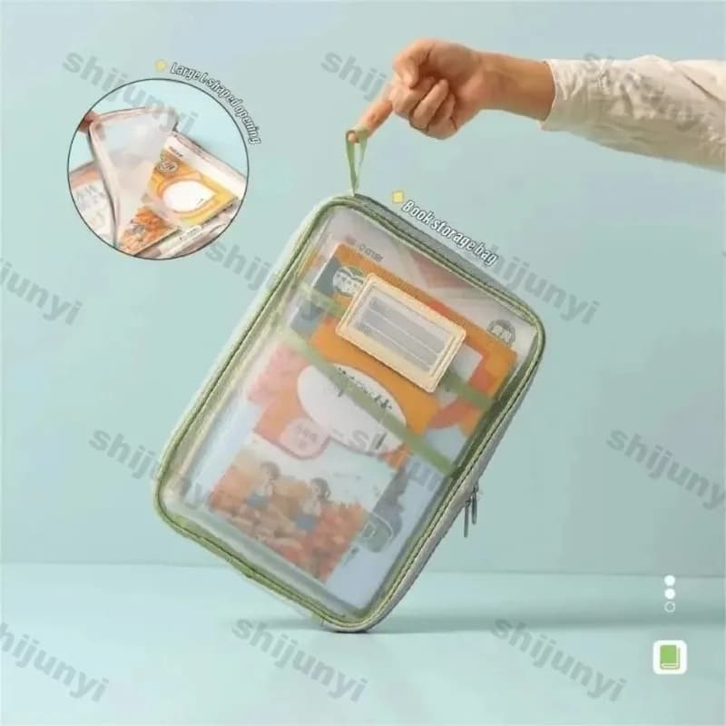 Transparent Stationery Storage Folder Hot Thicken Mesh Zipper File Packing A4 Size School Office Supplies Travel Storage Bags