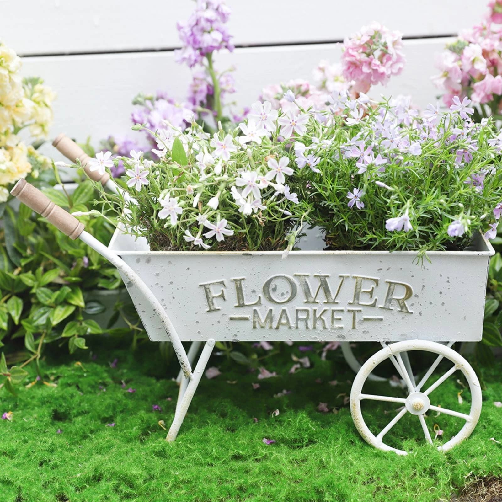 Wheelbarrow Planter Long-Lasting Decorative Cart Planter Cart Flower Pot Compact Plant Container Classical for Home Decorators
