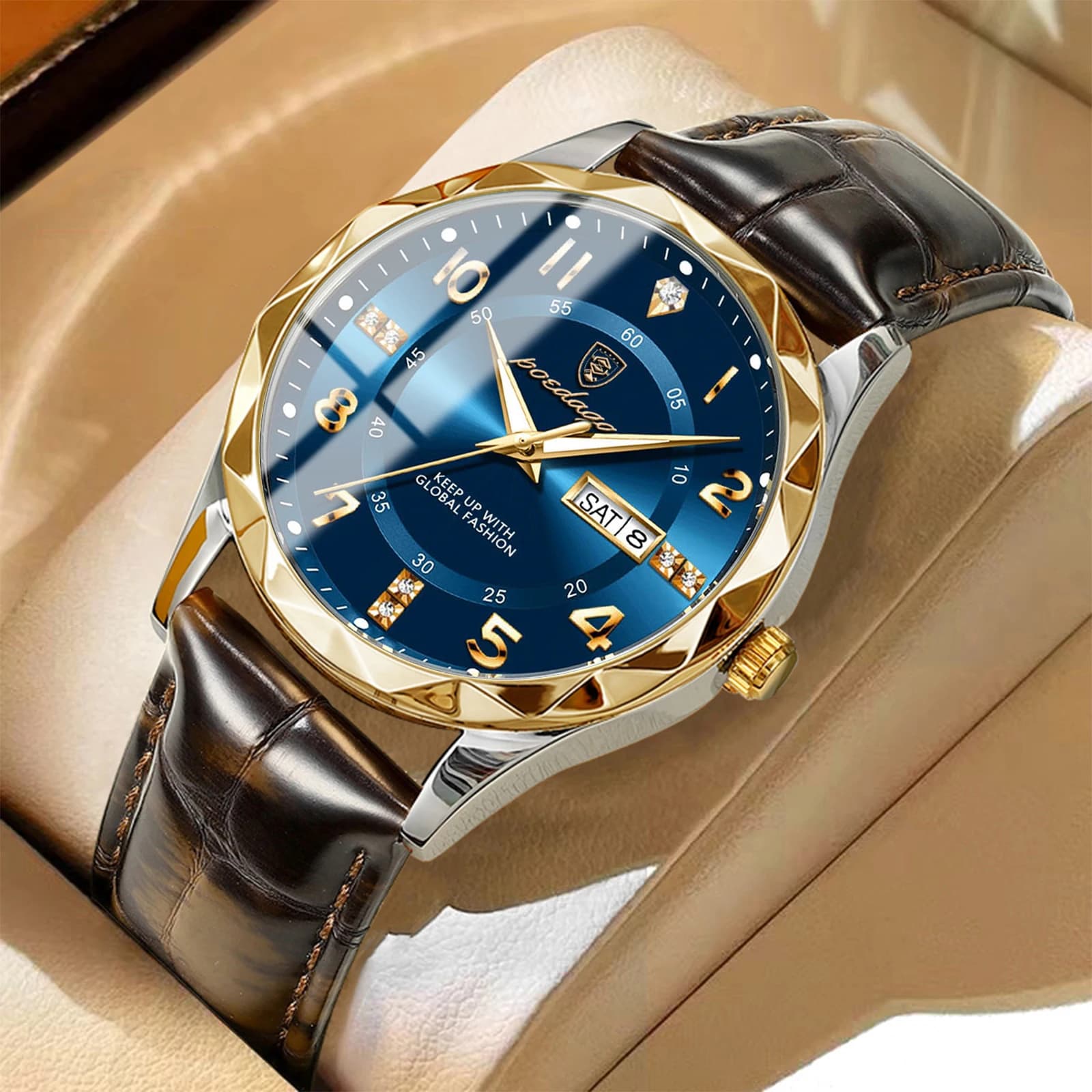 Orologio da uomo POEDAGAR, marca di moda, al quarzo, in pelle, di lusso, impermeabile, luminoso, con data e giorno della settimana, orologio da polso da uomo per affari, Reloj.