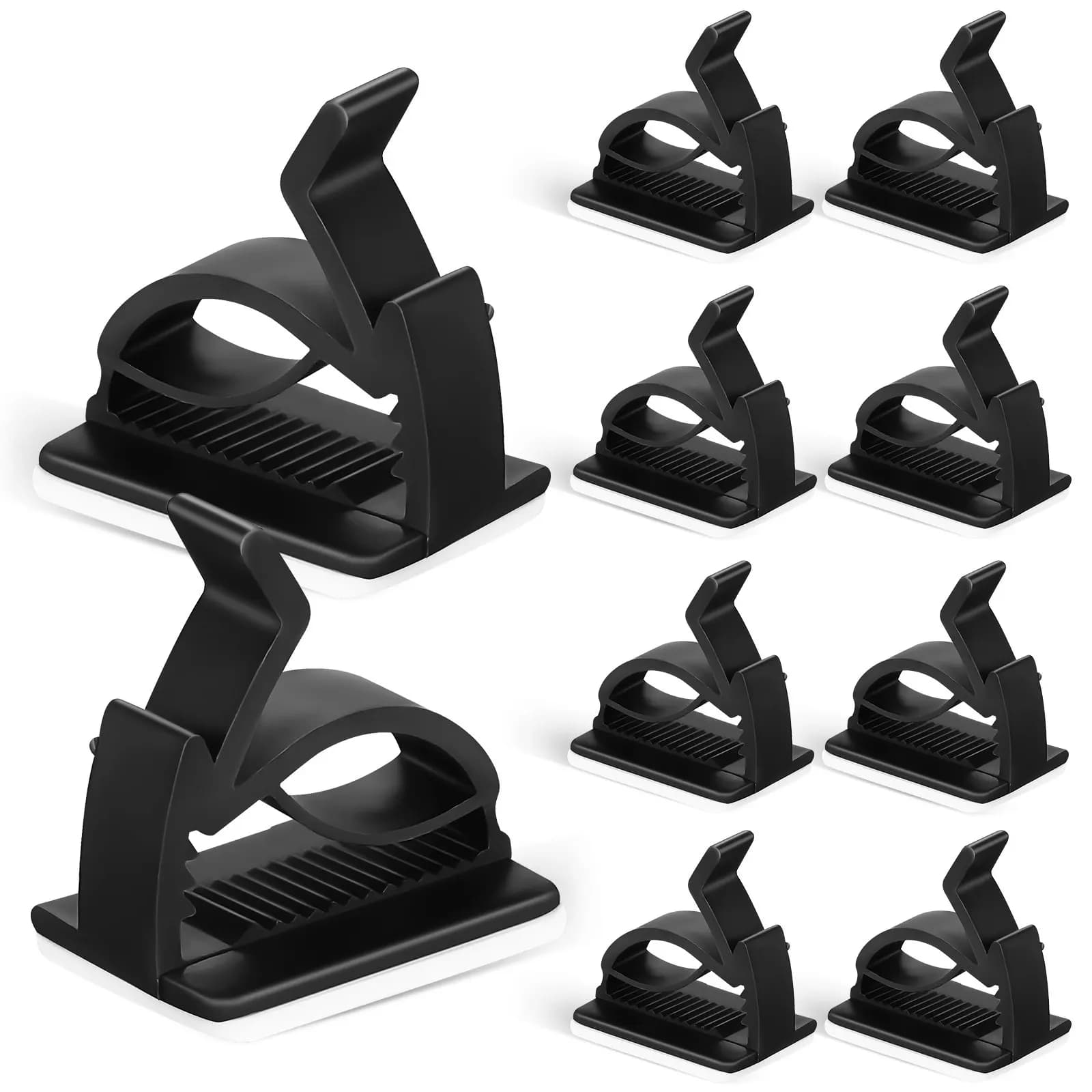 Clip per la gestione dei cavi con adesivo forte, 10 pezzi, supporto multifunzionale per cavi, organizer per cavi di alimentazione per caricabatterie USB, da scrivania