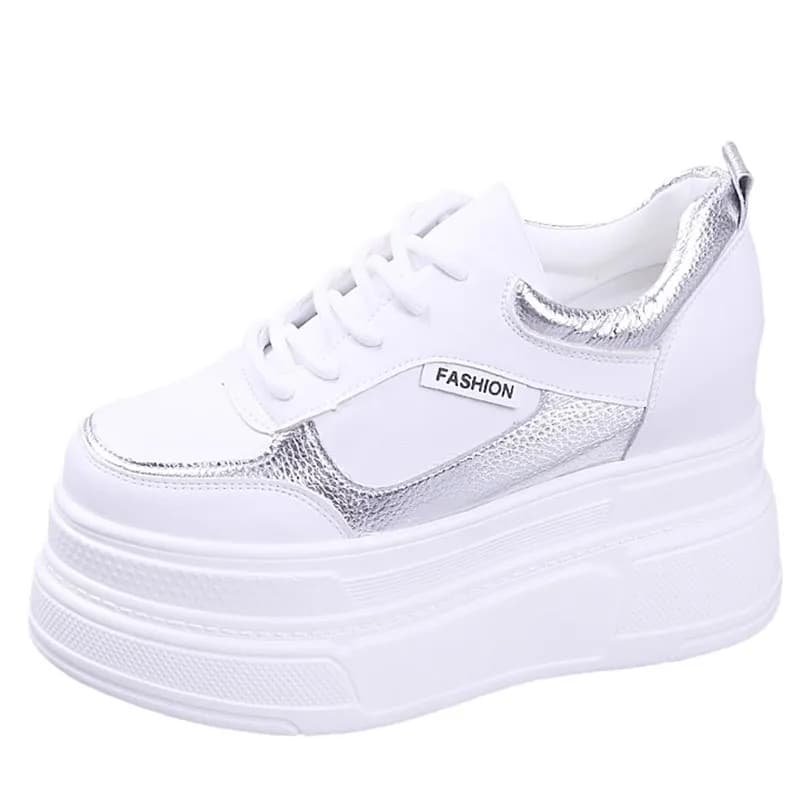 8cm 10cm Sneakers causali da donna autunno nuova moda traspirante scarpe sportive stringate da donna scarpe firmate da passeggio con piattaforma da donna