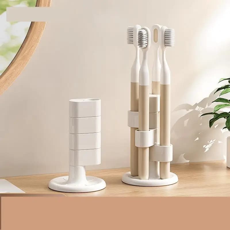Portaspazzolino rotante Vanity da bagno e desktop Organizzatore diviso multiscomparto per pennelli da trucco Portapenne e quotidiano