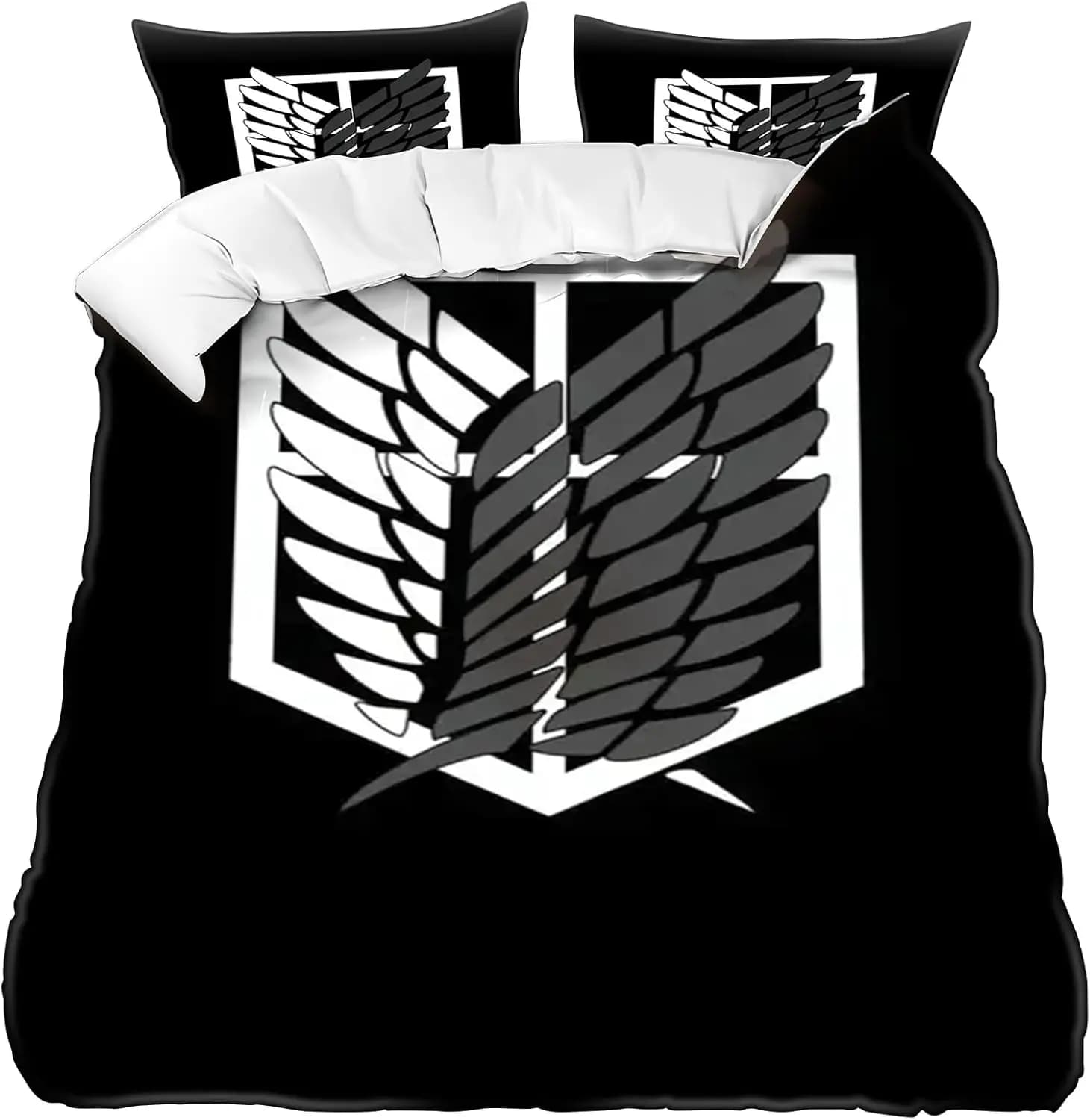 Attack On Titan Anime Bedding Set 3D Print Duvet Cover Set Cartoon Comforter Cover With Pillowcase For Kids Adults