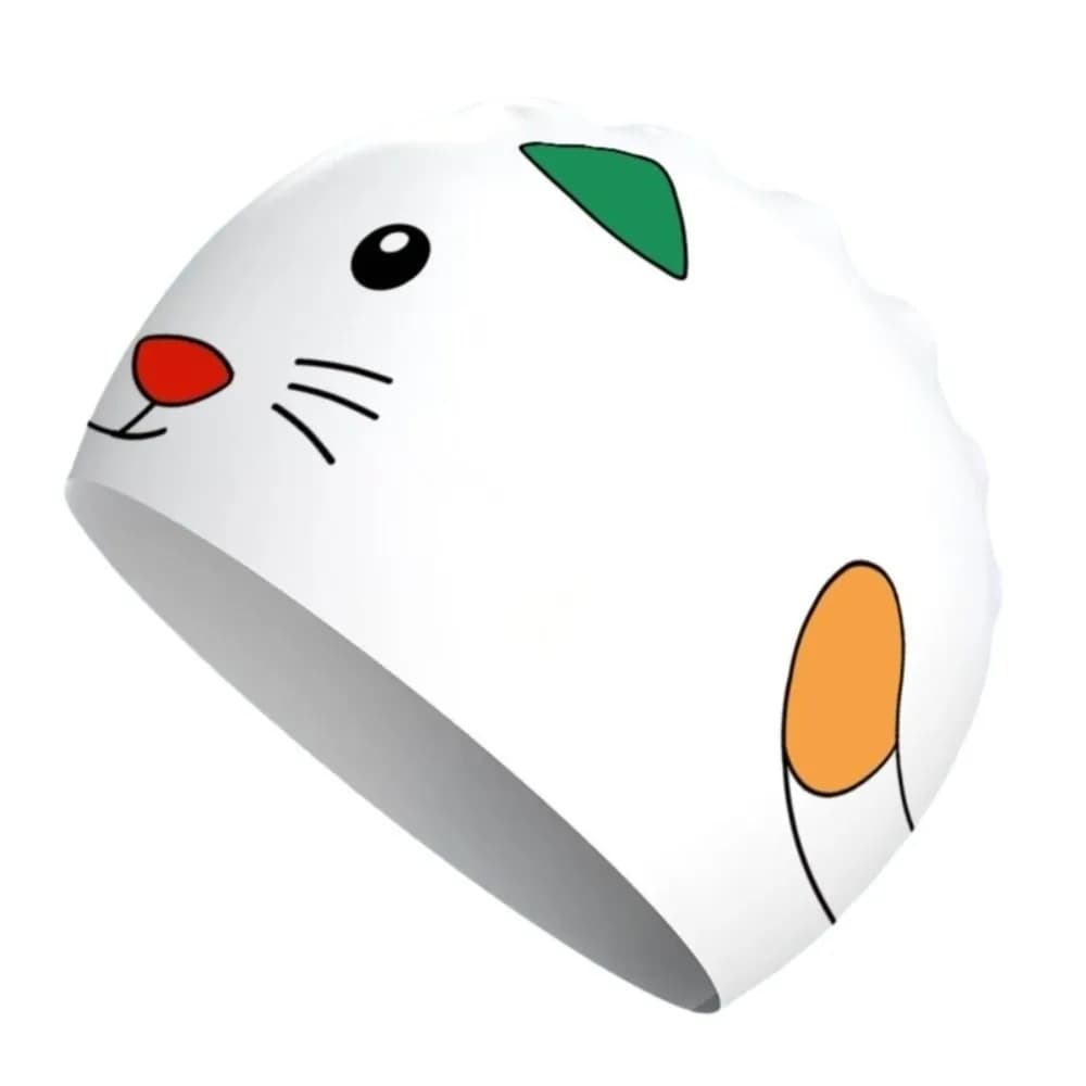 New Smooth Elastic Swim Cap Cartoon Silicone Swim Hat Waterproof Ear Protection Professional Comfortable Swim Hat Safe
