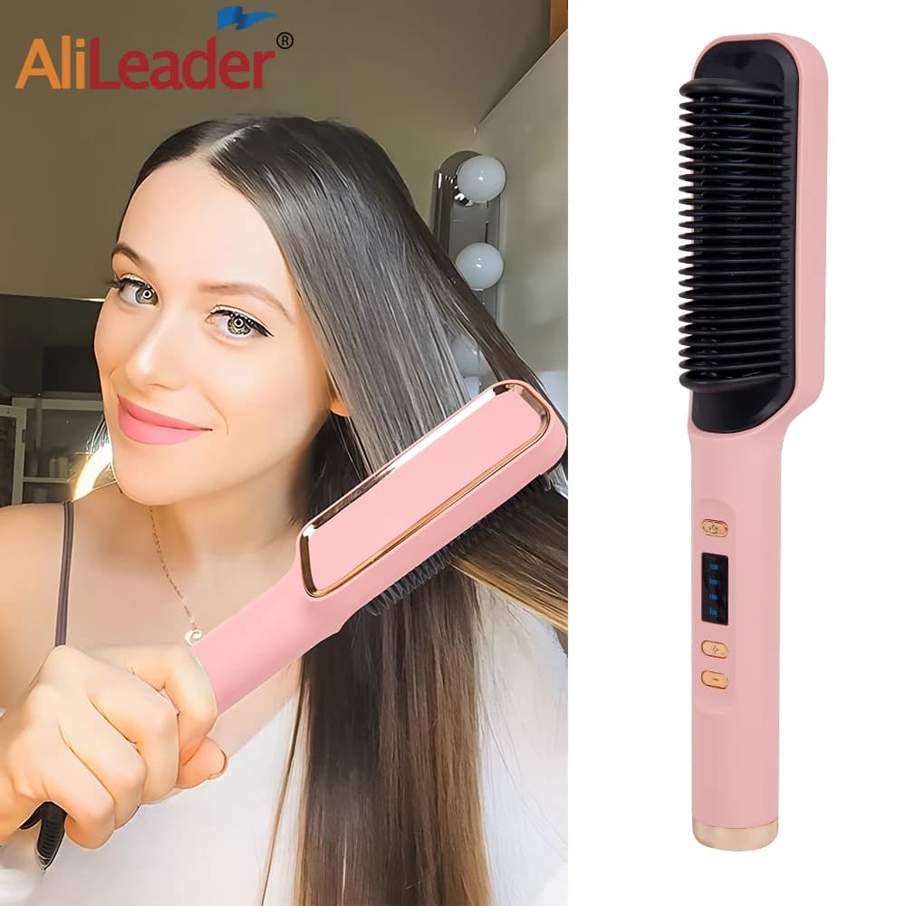 3In1 Hot Air Comb Smooth Hair Brush Pro Hot Comb Dryer Style Hot Air Brush Flat Iron Hair Brush for styling