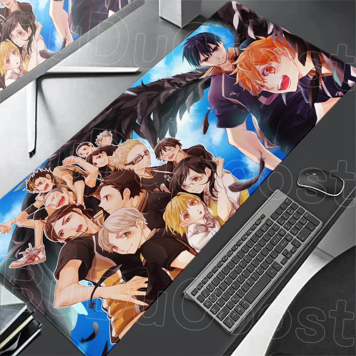 Anime Haikyuu Gaming Mouse Pad with Stitch Edge For Computer Gamer Table Decoration XXL Office Keyboard Mat Washable Rubber Rugs