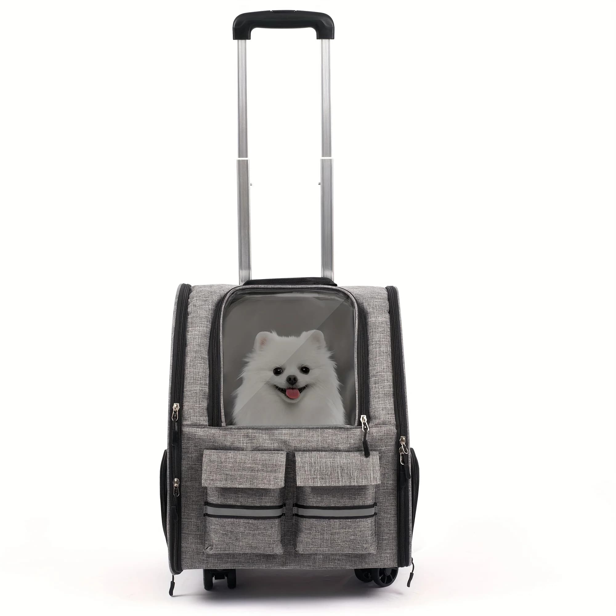 Borsa Trolley 2-in-1 per Gatti | Trasportino per Gatti con Ruote, Approvato dalle Compagnie Aeree, con Manico Telescopico, in Poliestere, per Cani e Gatti
