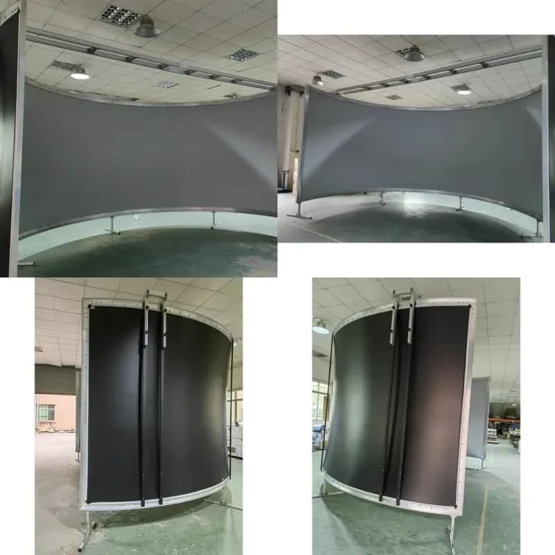 Schermo per Proiettore Curvo per Simulatore di Volo, Dimensioni Personalizzate, Diametro 5 m x Altezza 2,4 m, Tessuto Grigio o Bianco