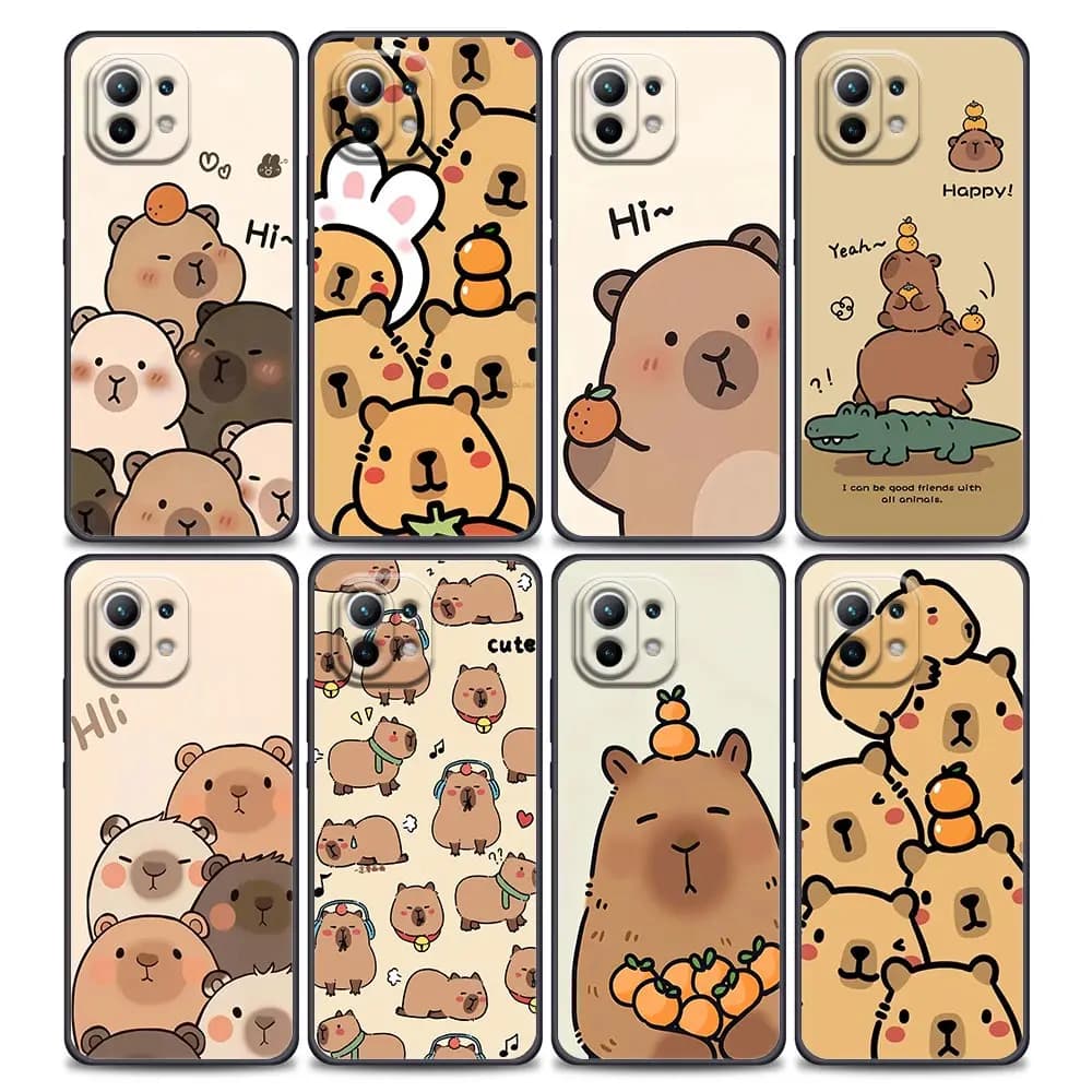 Capybara Cute For Xiaomi 15T 11T 12T 13T 14T Pro 11 Lite 15 Phone Case Mi POCO X7 X8 M7 F7 Pro F8 Ulra F5 F6 M6 X5 X6 Back Cover