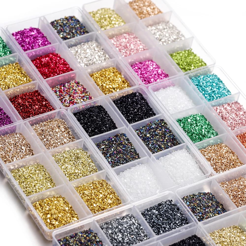 30g Pietre di vetro rotte Riempitivi per stampi in resina epossidica Pietra frantumata irregolare di cristallo per kit per la creazione di gioielli Artigianato fai-da-te Riempitore per unghie