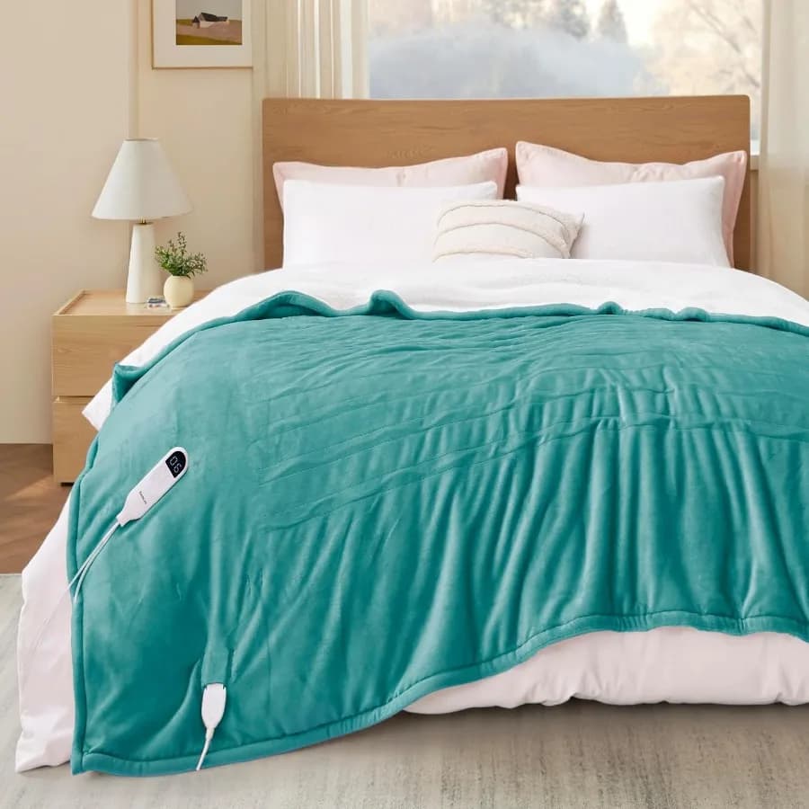 Coperta elettrica a grandezza naturale - Coperta riscaldata in morbida flanella Full GentleSoft ™ Riscaldamento rapido con 10 impostazioni di tempo e 6 impostazioni di calore