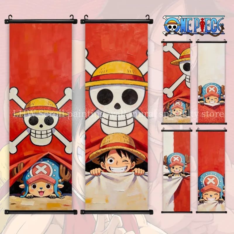 One Piece Oil Painting Texture Trendy Scroll Hanging Custom Poster for Living Room Bedroom Wall Decoration Limited Birthday Gift
