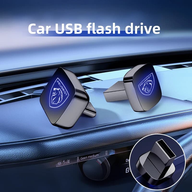 Accessori auto 32/64GB USB/Tipo-c Flash Drive Mini Memory Stick Spina Per Peugeot 2008 3008 307 308 206 207 208 407 508 5008 10