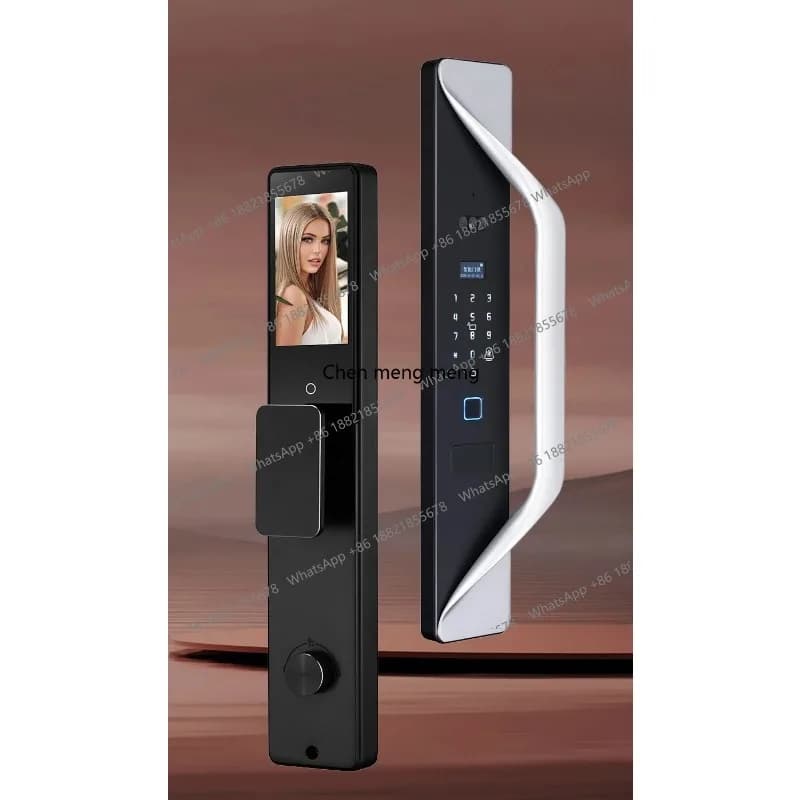 Serratura Intelligente Antifurto per Porta con Impronta Digitale e Telecamera, Chiusura con Password per Porte Grandi