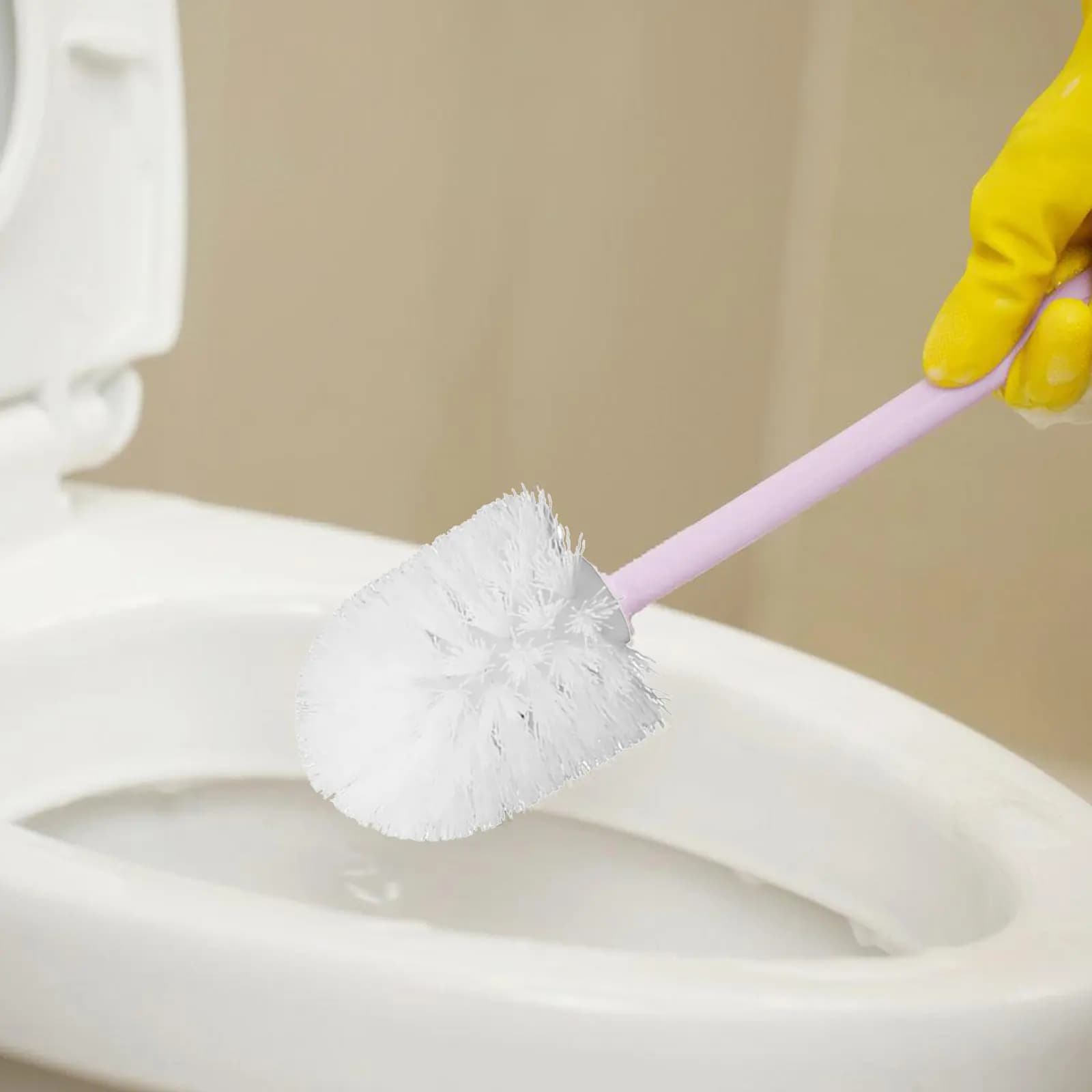 4 Pezzi Testine di Ricambio in Plastica per Spazzola WC, Ricariche per la Pulizia del Gabinetto, Accessori Bagno, Setole Densi, Facili da Usare