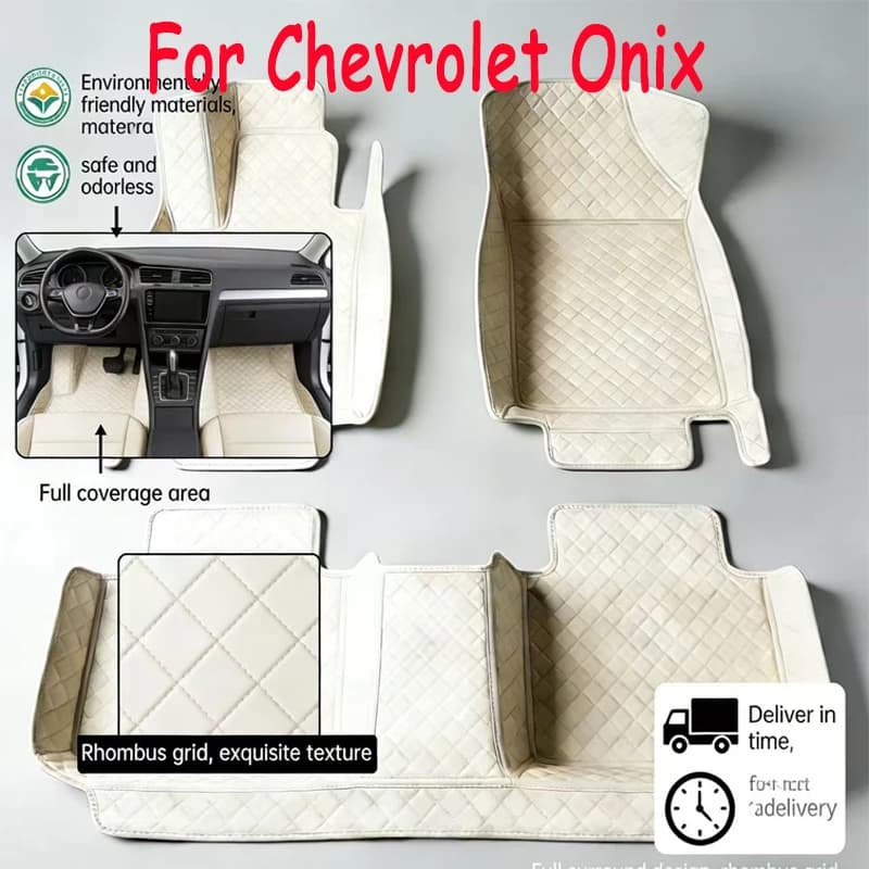 Custom Car Floor Mats For Chevrolet Onix Prisma 2020 2021 2022 2023 Auto Waterproof Accessories