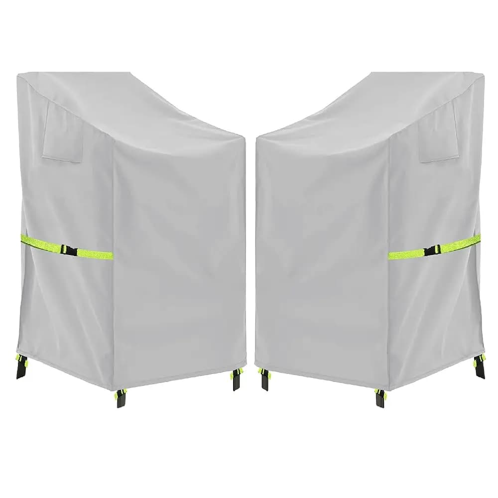 Copertura per Sedia da Patio Impilabile - Copertura per Sedia da Esterno 600D con Schienale Alto, Impermeabile e Resistente, Confezione da 2 per Sedute Impilabili da Giardino