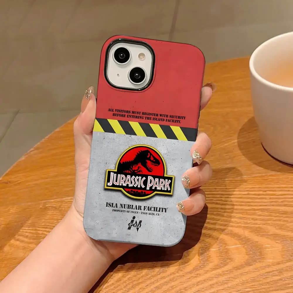 J-Jurassic Park Dinosaur World Phone Case For Iphone 16 Pro Max 15 13 14 12 11 14 Pro Max 15 Pro Max Two-in-one Cover
