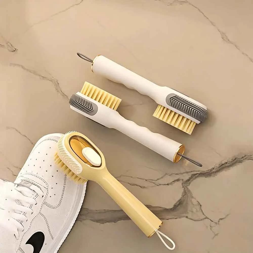 Multi-use Liquid Shoe Brush Soft Bristles Laundry Scrub Brush Built-in Soap Dispenser Home Cleaning Tool