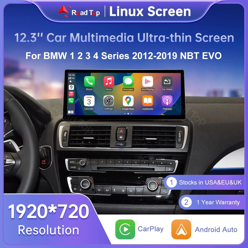 Schermo Multimediale Wireless Carplay per BMW Serie 1 2 3 4 F20 F21 F22 F23 F30 F31 F32 F33 F36 Autoradio Android Auto
