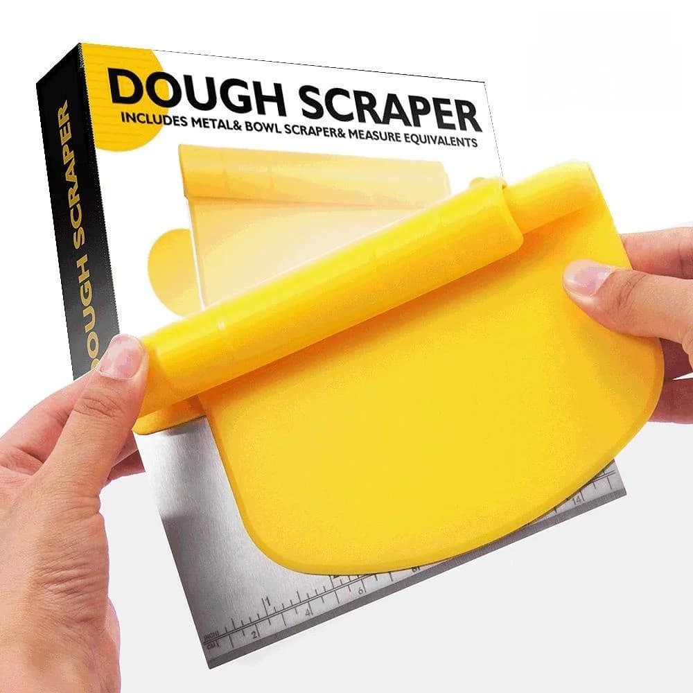 Food Grade Stainless Steel Cutting Knife Two in One with Scroll Handle Dough Scraper Kitchen Tool for Baking And Cooking