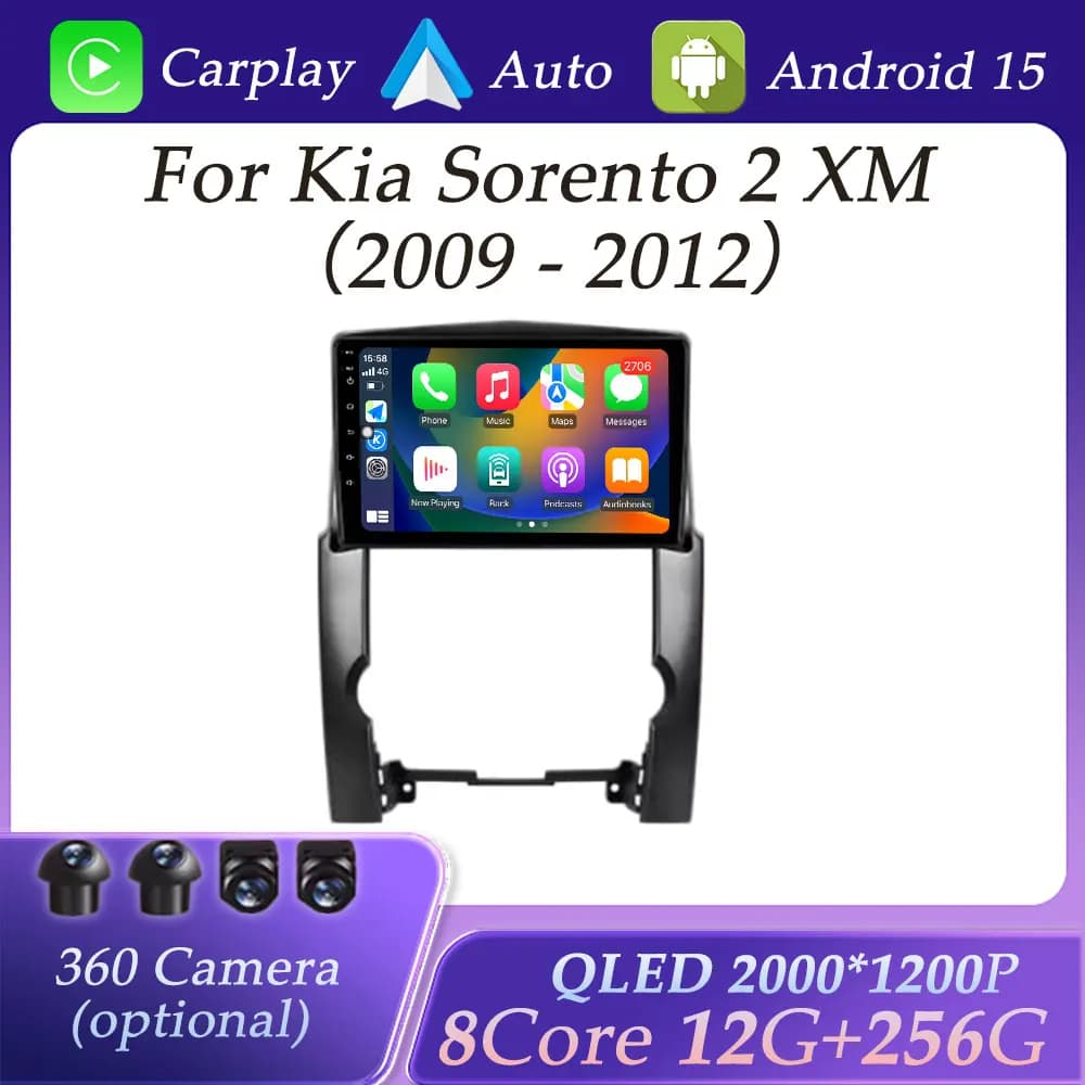 Wireless Carplay for Kia Sorento 2 XM 2009 - 2012 Autoradio Video Audio Multimedia player GPS navigation DSP Stereo Bluetooth