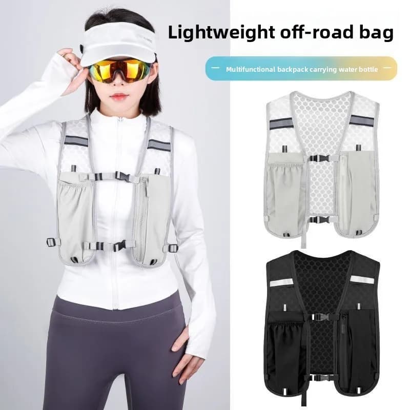 Gilet Idratazione per Corsa, Escursionismo, Ciclismo, Maratona - Zaino Leggero con Tasca Porta Telefono per Bici