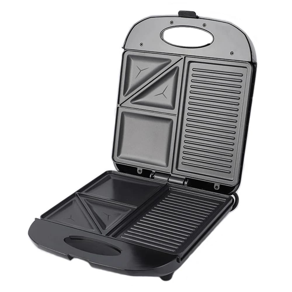 1400W Waffle Plate with Stainless Steel Anti-Fabric Coating, Rapid Heating Grilling Machine, 3in1 Fryer for Eggs and Breakfast, Internal Use and Exterior