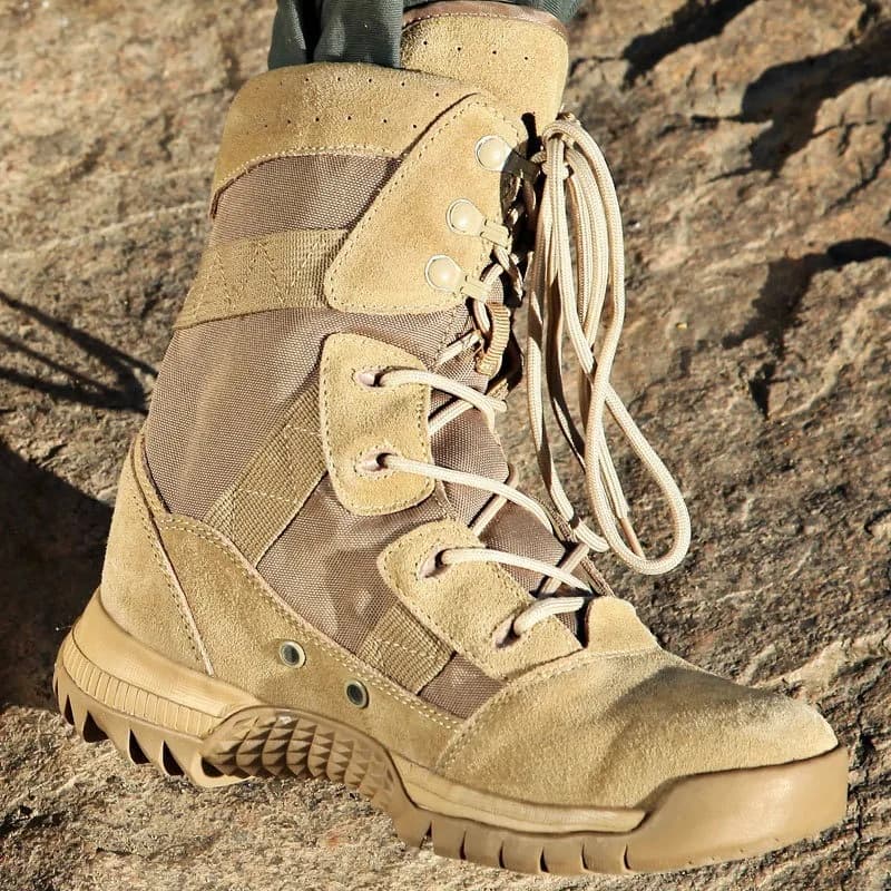 Men's High Top Breathable Desert Tactical Shoes Outdoor Hiking Hunting Boots Wear-Resistant Waterproof Mountaineering Boots