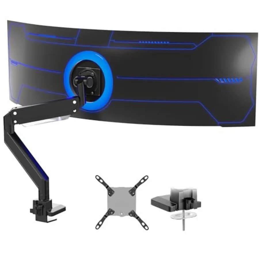 Ultra wide monitor arm for heavy loads for 57 inch screens up to 59.4 lbs Support for TV and table monitor Designed for S Odyssey Ark