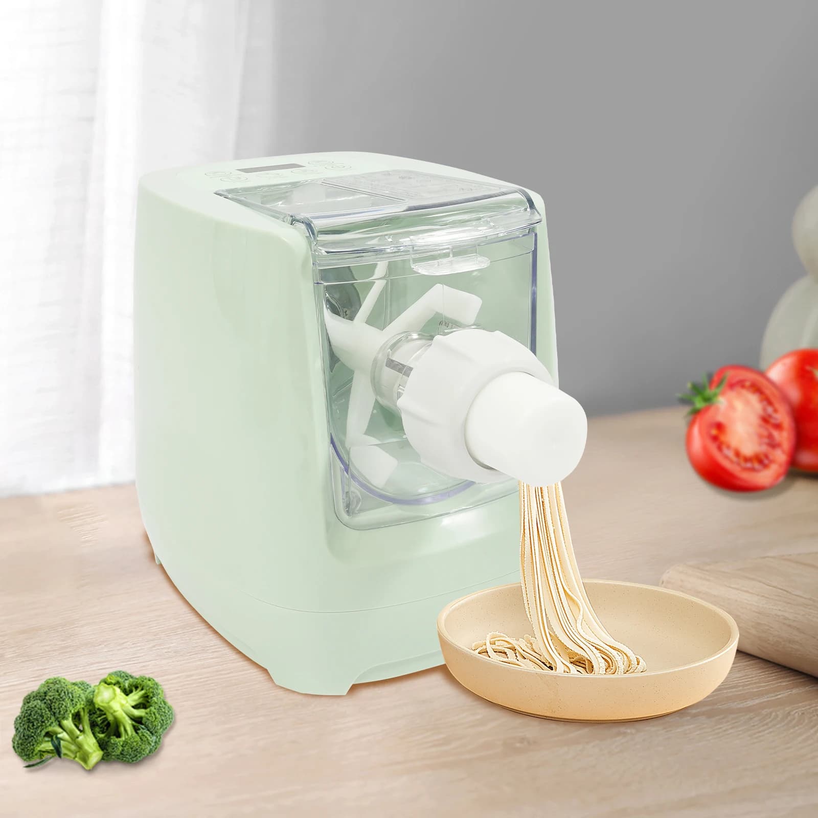 Macchina per pasta elettrica automatica Macchina per pasta fatta in casa da 260 W con 13 stampi per spaghetti, fettucine, pasta, gnocchi e altro ancora
