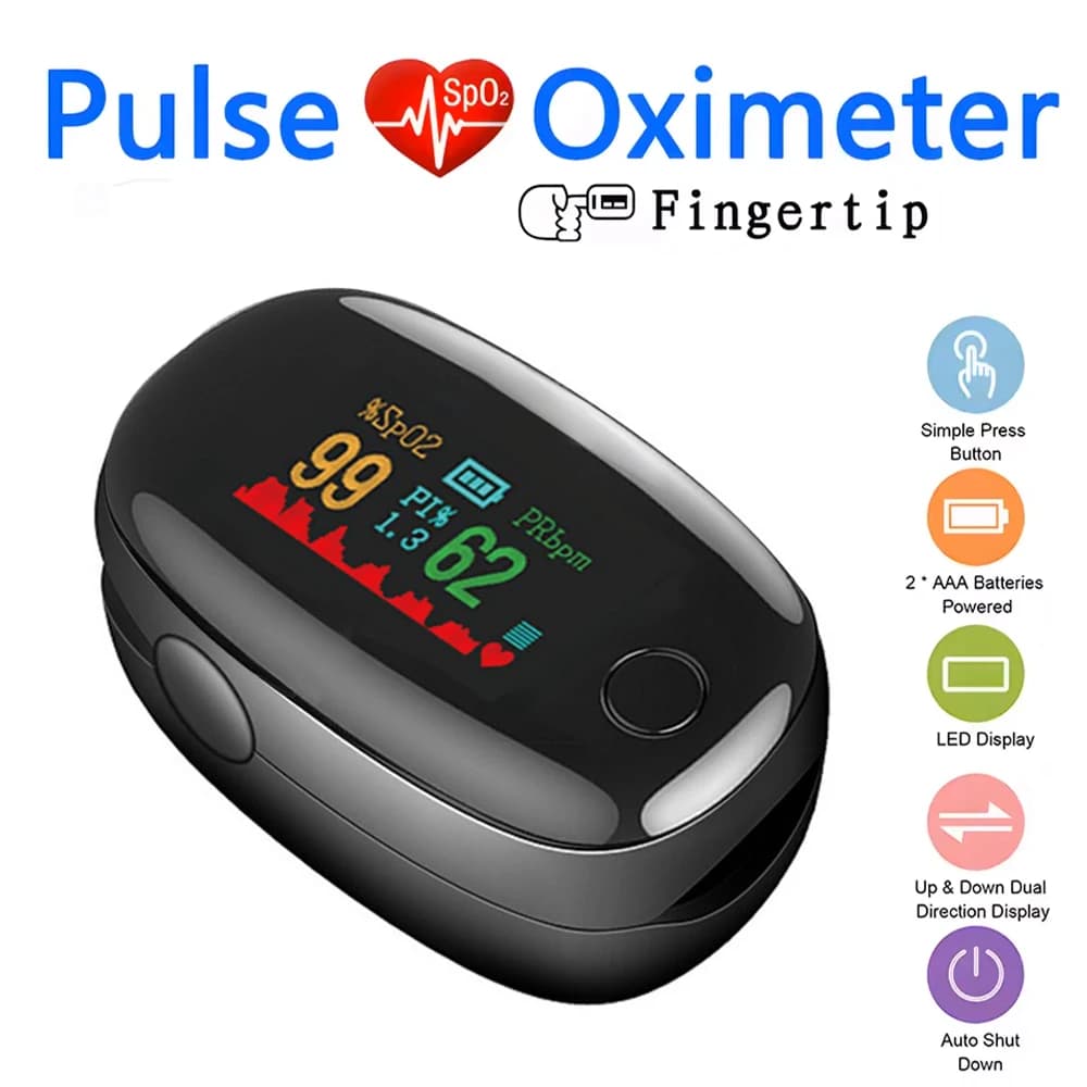 Medical Pulse Oxymeter SpO2 PR Oxygen Display Portable OLED Display Blood Oxygen Saturation Meter Pulsometer for cardiofrequencymeter