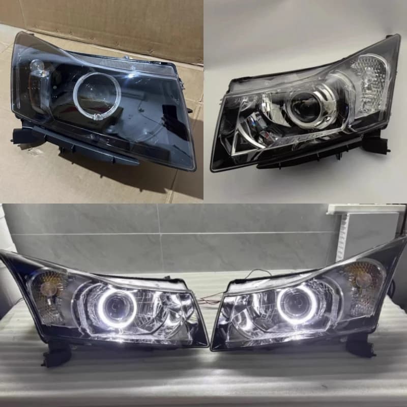 Gruppo faro anteriore per Chevrolet Cruze 09-14 Lente LED modificata Angel Eyes Luce di marcia diurna Indicatore di direzione