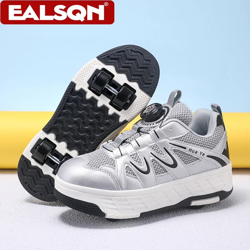 4 Wheels Roller Skate Children Sneakers For Kids Boys Girls Sports Running Outdoor Wear-resistant Entertainment Shoes