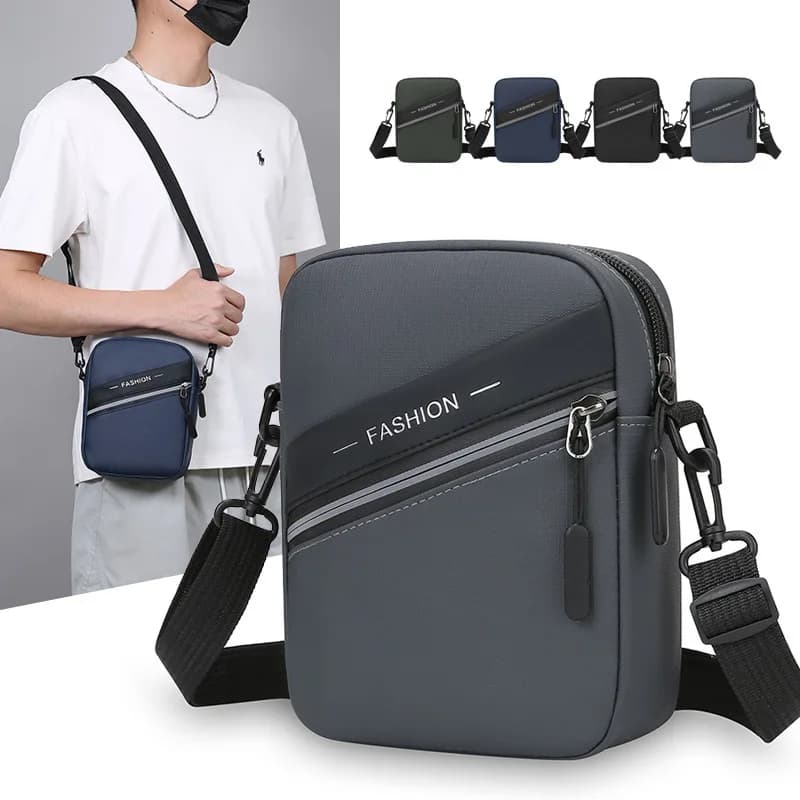 Nuova borsa a tracolla singola da uomo semplice e alla moda, borsa per telefono portatile da viaggio all'aperto, borsa a tracolla leggera e versatile