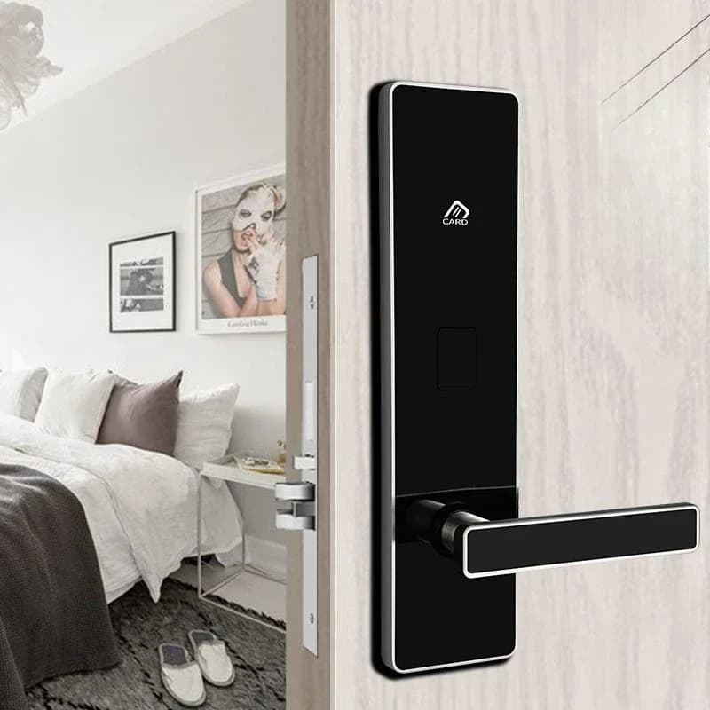 Nuova Serratura per Porta in Legno 2026, Serratura Intelligente a Scheda Magnetica per Hotel, B&B, Appartamenti, Serratura di Sicurezza in Acciaio Inox con Chiave