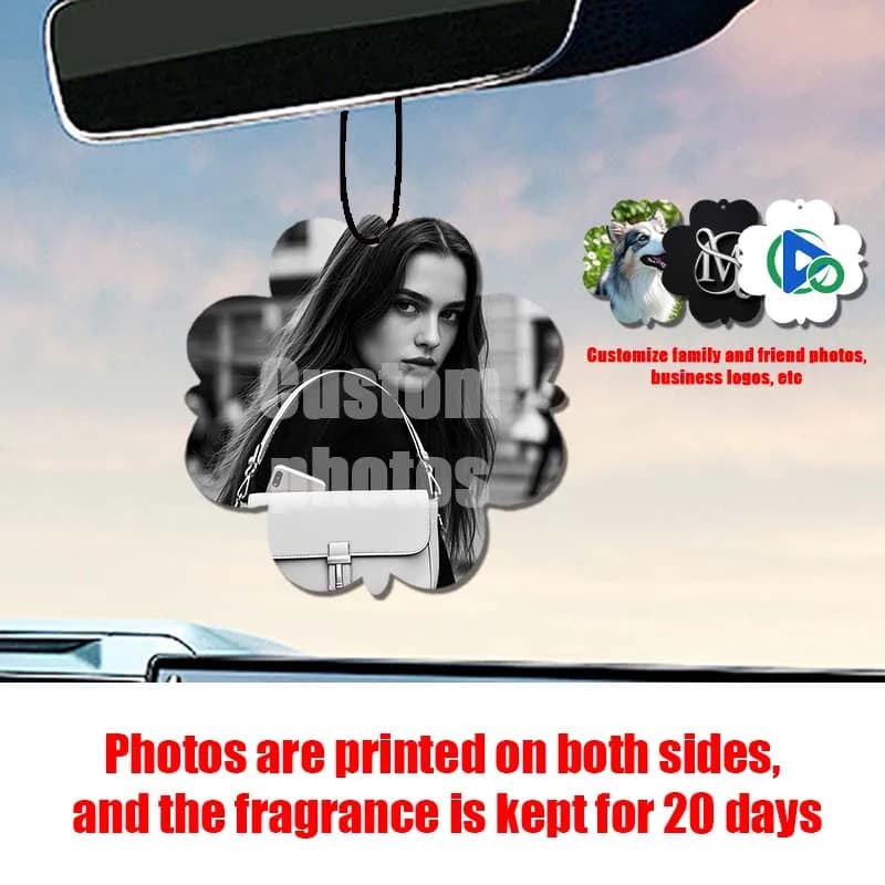 Deodorant for custom car in the shape of a quadrifoil, car perfumer in paper film, car perfumed pendant, long lasting fragrance.