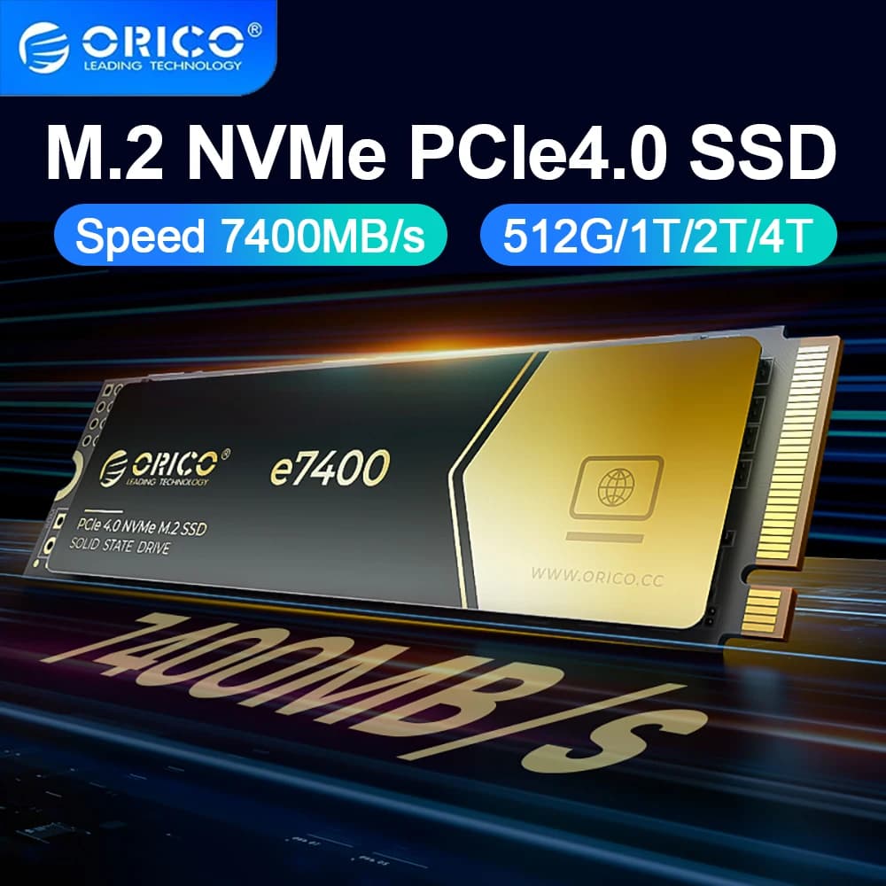 ORICO M.2 2TB 1TB NVMe SSD 7400MB/S Disco rigido esterno M.2 PCIe4.0x4 NVMe Solid State Drive per laptop Desktop Lavoro d'ufficio