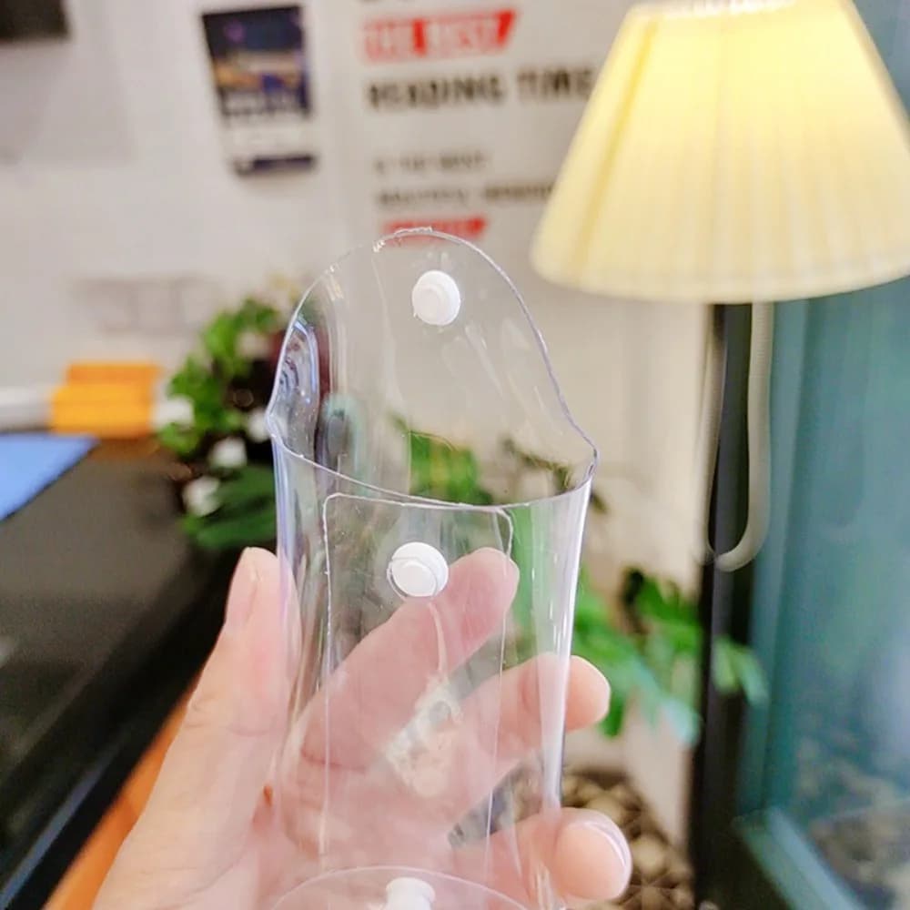 Portafoglio in PVC con fibbia, multi-misura, per bambole, borsa da esterno, porta carte trasparente impermeabile