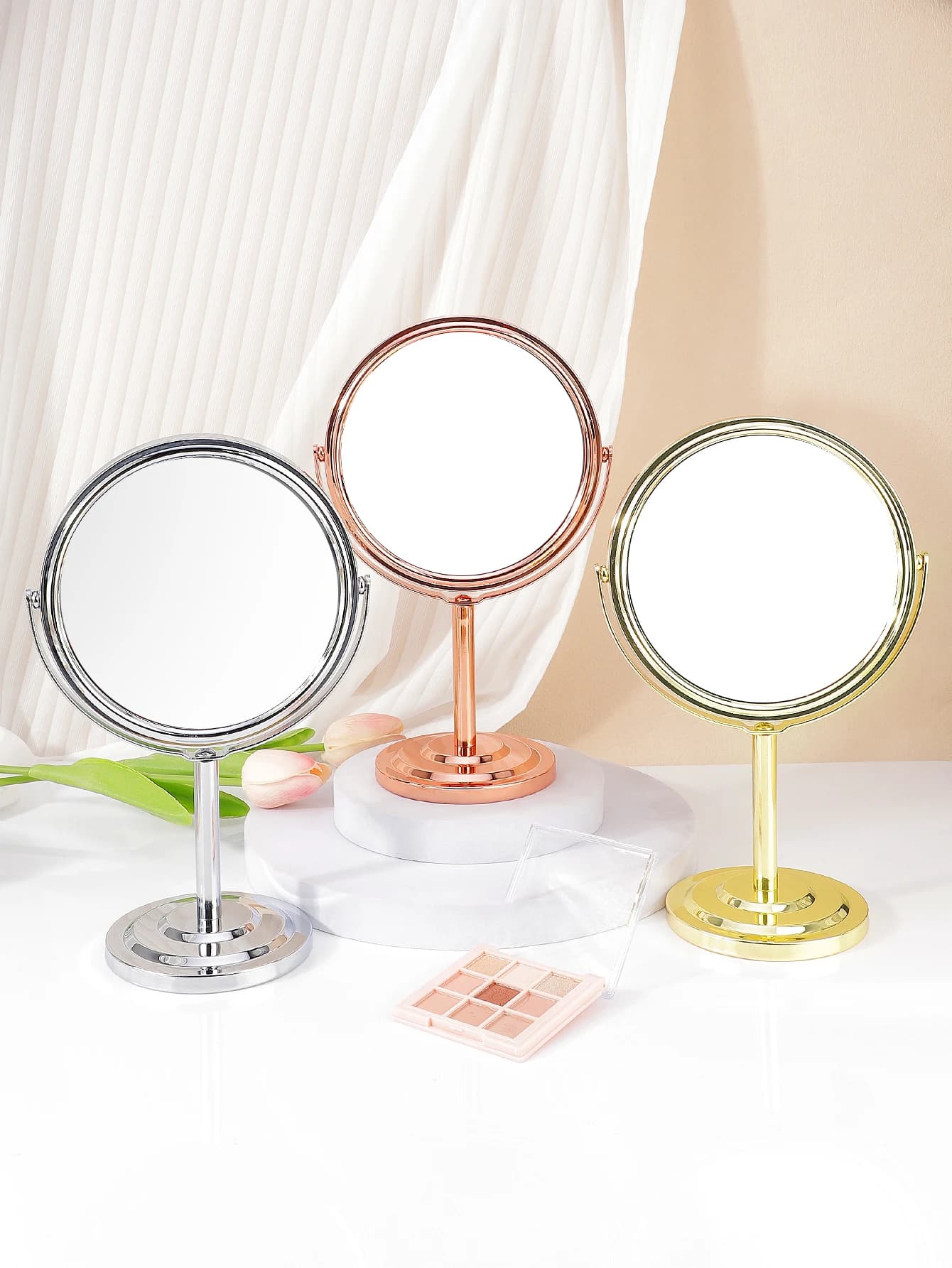 6-Inch Makeup Mirror, Portable, Tabletop, Household, Student Dormitory, Beauty Makeup Mirror, Double-Sided Magnifying