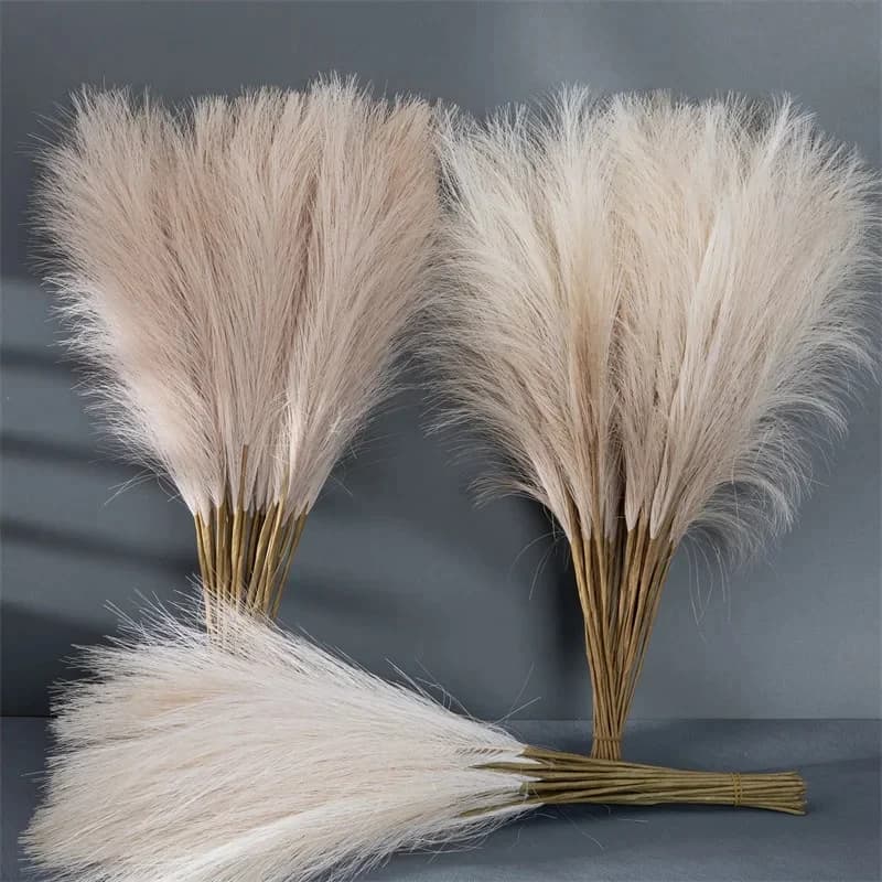 10/20 Pezzi 55CM Erba Soffice Decorativa Boho, Pianta Finta, Canna Simulata per Matrimoni, Feste, Decorazioni Casa, Fiori Artificiali