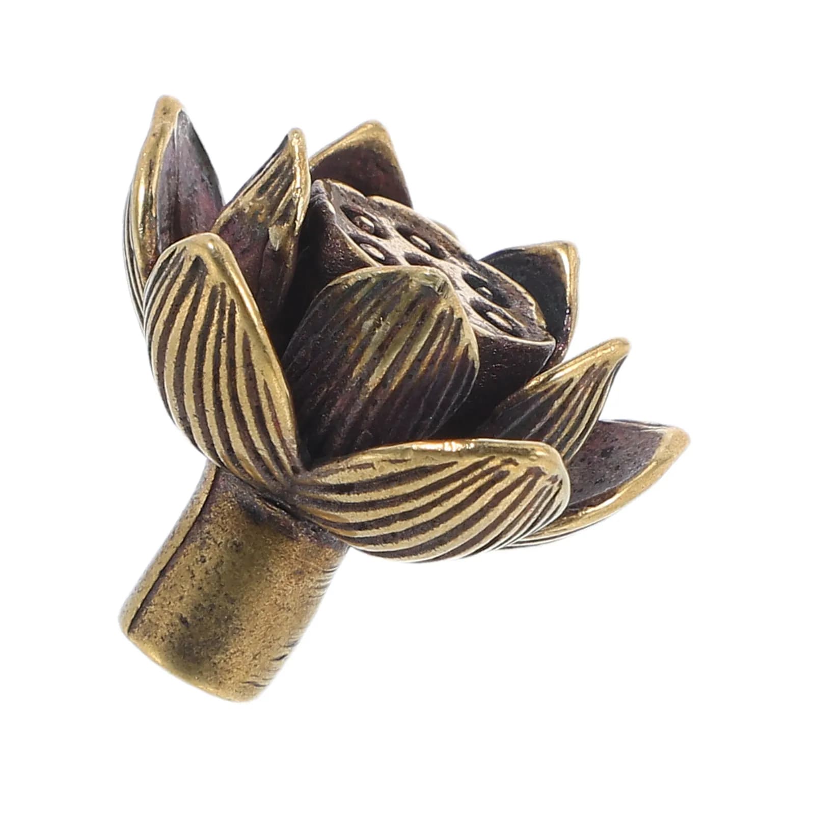 Maniglia per mobile in ottone a forma di fiore di loto, stile vintage, per cassetti, cucina e guardaroba