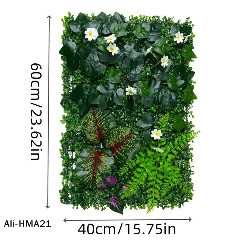 40X60cm Artificial Plants Grass Wall Panel Evergreen Leaves Boxwood Hedge Panels For Outdoor Home Garden Balcony Lawn Decoration
