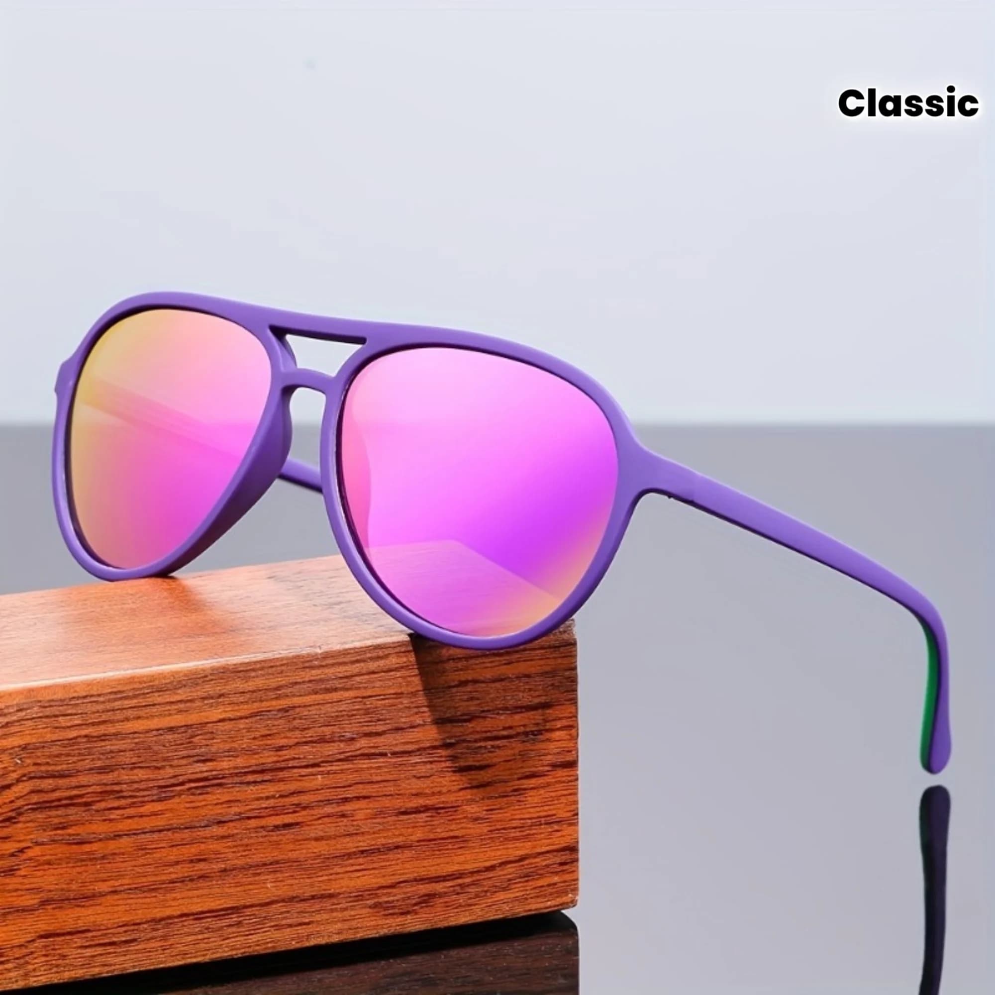 Occhiali da Sole Classici con Montatura Colorata Opaca e Lenti Polarizzate Colorate | Design con bordo largo per la guida quotidiana universale