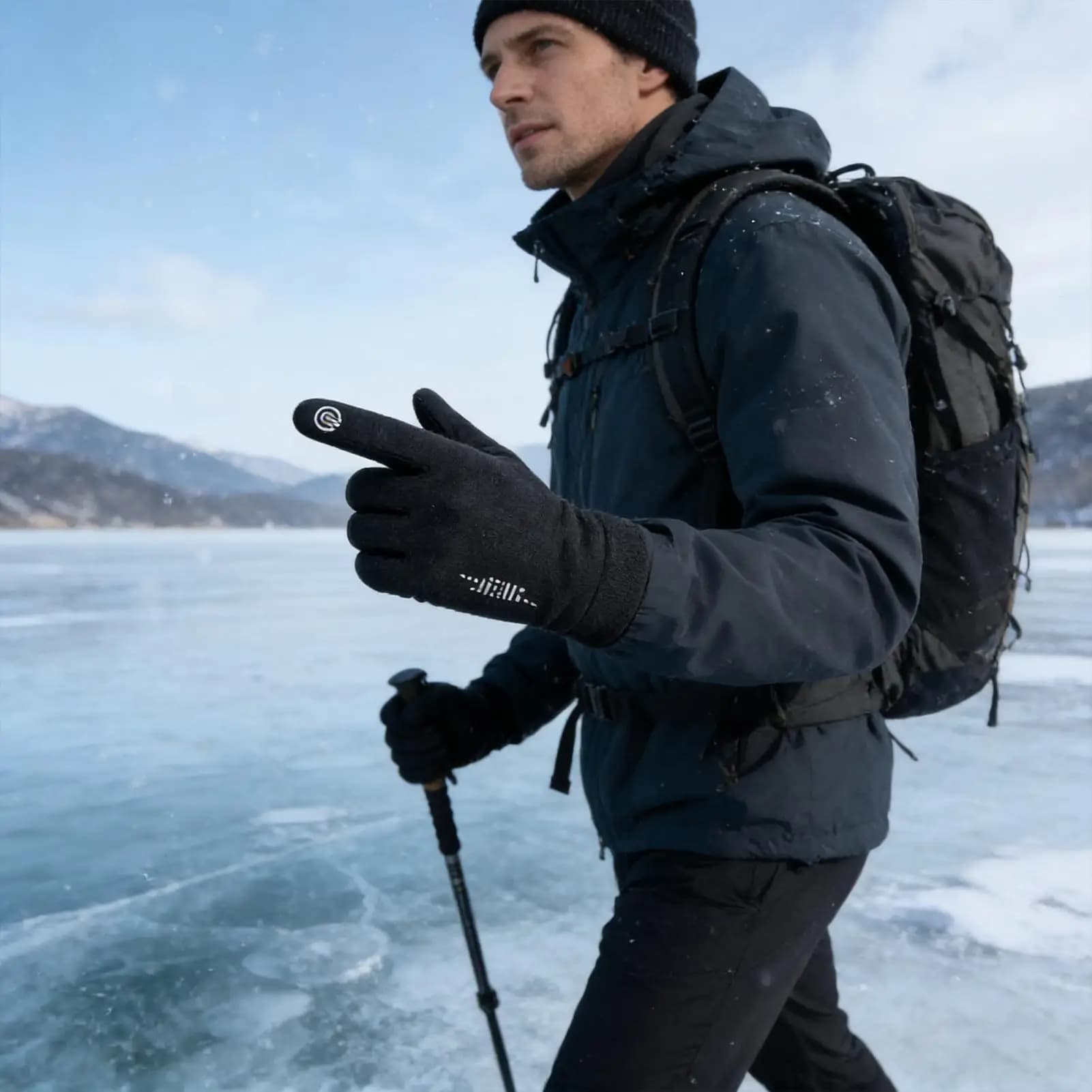 Guanti da ciclismo invernali Guanti da neve touchscreen con dita intere per attrezzatura da esterno per ciclismo Corsa Sport Escursionismo Guida Camminata