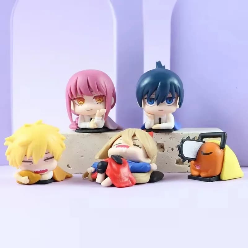 1 pollice Carino Chainsaw Man Action Figurine Mini Denji Power Makima Sonno Statue Aki Hayakawa Pochita Anime Figura Decorazioni Per La Casa