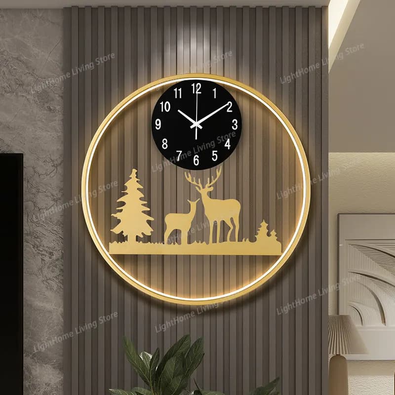 Orologio da Parete Accogliente per Soggiorno, Orologio da Parete Silenzioso di Lusso per Casa e Ufficio, con Lancette Uniche e Meccanismo, Arredamento per la Casa