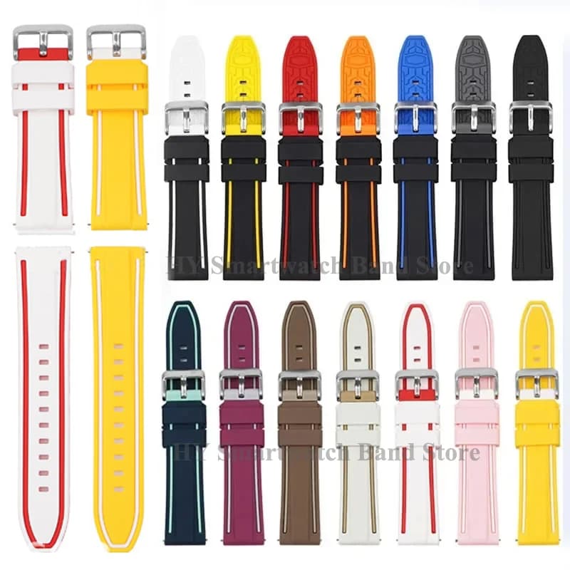 20mm 22mm 24mm 26mm Silicone Strap for Omega for MoonSwatch Waterproof Rubber Watch Strap Men Women Quick Release Watch Bracelet